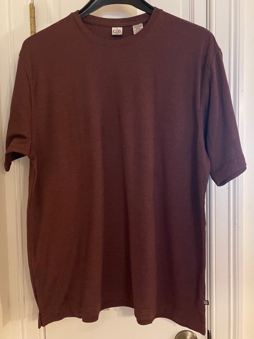 Geoffrey Beene Maroon Brown Short Sleeve Crewneck Shirt (Large)